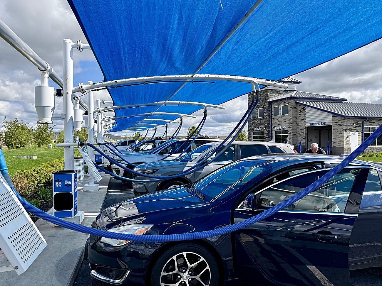Covered free self-serve vacuum stations at Ultra Car Wash